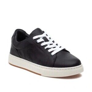 J Slides 7 Jermaine Black Leather Platform Sneakers Lace Up Shoes Womens 7M